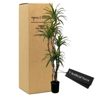 Aerons 7FT Artificial Yucca Tree – Faux Indoor Plant with Plastic Pot